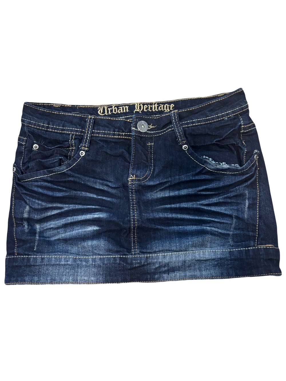 Y2K Early 2000’s Urban Heritage Dark Blue Denim Mini Skirt